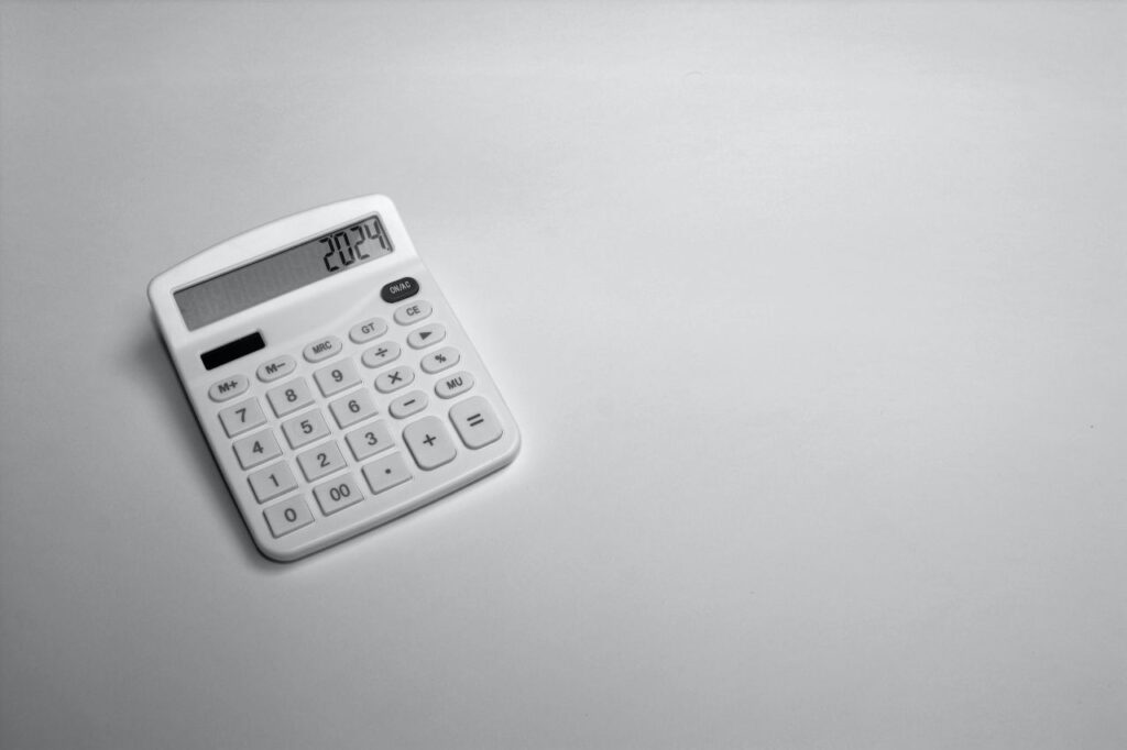white calculator with white background